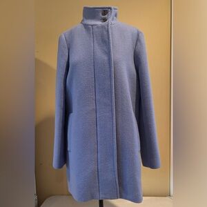 J. Crew City Coat with button neck, Light Blue size:8-PreLoved
